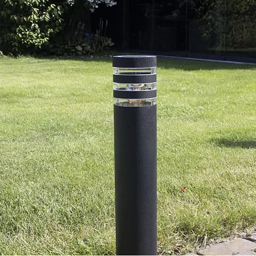 Стильний вуличний ліхтар в чорному корпусі | Line F | Арт. 8021 80CM BK (стовп) - фото 7