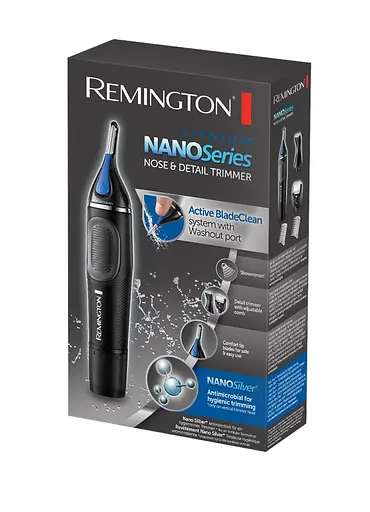 Тример Remington Nano Series Lithium, для носа та вух, ААx1, насадок-4, сталь, чорно-синій - фото 3