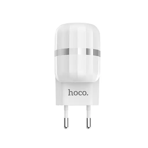 Адаптер мережевий Hoco Wisdom C41A зарядний на 2USB-виходи біле - фото 2