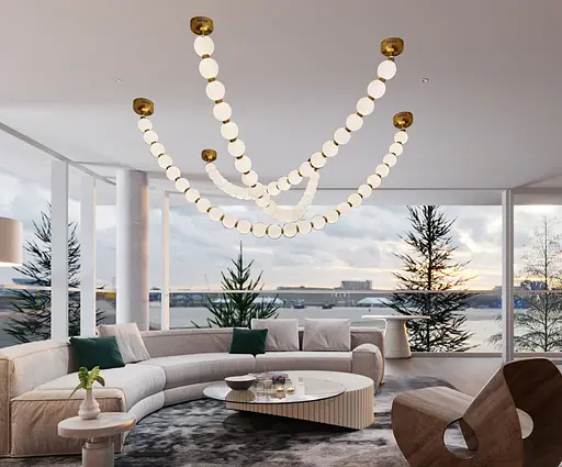 Люстра підвісна велика сучасна перлина VALESO G3873-25 Copper 60W - фото 2