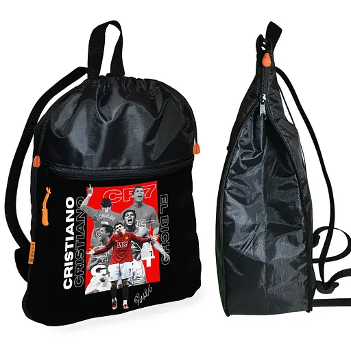 Рюкзак-мішок для взуття, спортивної форми Кріштіану Роналду дитяча сумка для змінки з розширювачем (01395)
