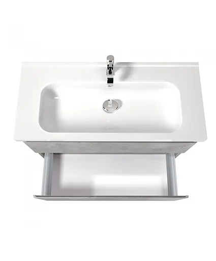 Тумба Мойдодир Палермо 100-U з умивальником ID-100 бетон світлий Сірий - фото 4