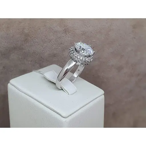 Срібне кільце Агні ДИВО з фіанітами. 1062/1Р-CZ 18 - фото 3