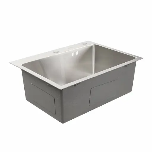 Кухонна мийка Platinum Handmade 600x450x220 (товщина 3,0/1,5 мм корзина та дозатор в комплекті), Нержавіюча сталь - фото 2