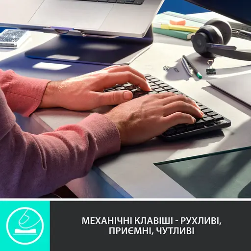 Клавиатура беспроводная механическая Logitech MX Mechanical Mini Minimalist Graphite (920-010780) - фото 8