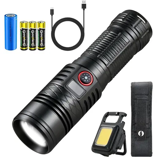 Сверхмощный светодиодный фонарь Togaga 600000 люмен, перезаряжаемый фонарь, водонепроницаемый тактический фонарь IP67, 5 режиме