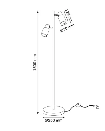Торшер Goldlux 331557 Rebecca E14 2x8W IP20 черный - фото 3