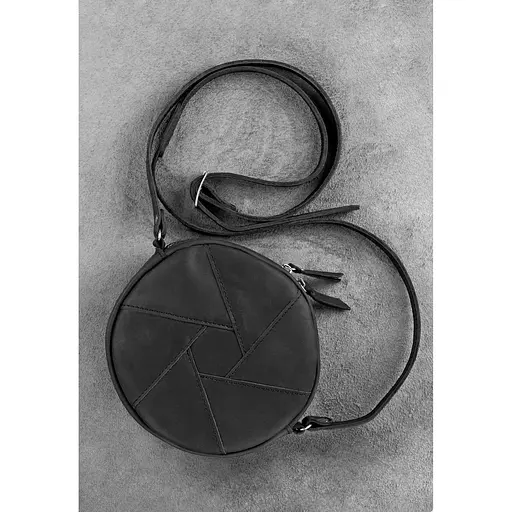 Жіноча шкіряна сумка Бон-Бон чорна Crazy Horse - фото 1