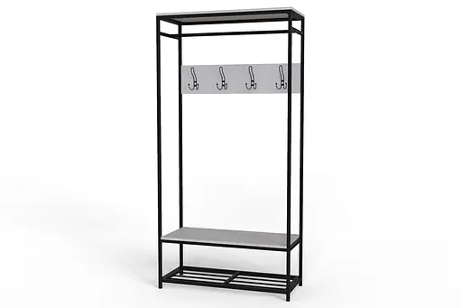 Вішалка модульна підлогова Ferrum-decor Треліс 15 180x90x38 чорний ДСП Білий 16мм (FRD-104361) - фото 4