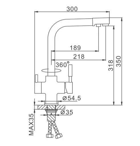 Змішувач для кухні Frap з виходом для питної води F4352-22 - фото 6