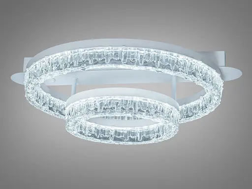 Стельова світлодіодна люстра MX78203 400+200 біла 60W акрилові кільця - фото 1