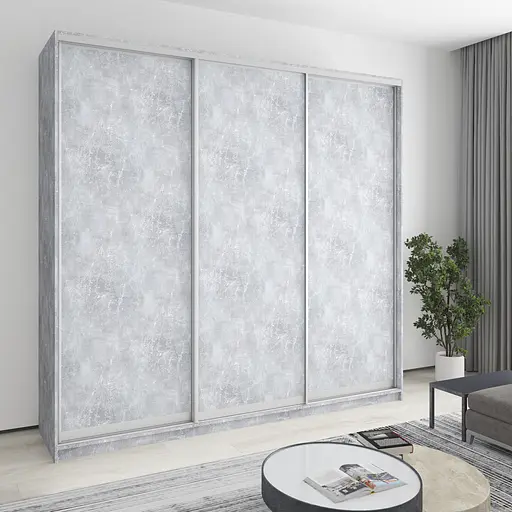 Шкаф-купе трехдверный MebelStar Комбо AL 3ДСП 250x45x240 см Бетон (MBS-2077)