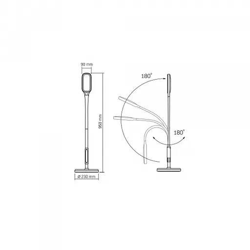 LED торшер чорний VIDEX TF07B 14W 3000-5500K - фото 8