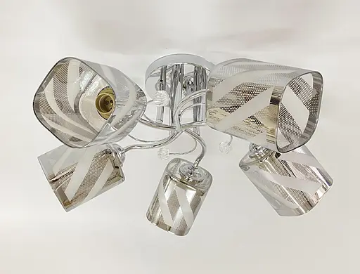 Люстра стельова на 5 плафонів 6247E/5 Хром