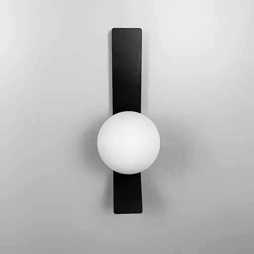 Бра із білим плафоном у чорному корпусі 40 см Арт. W 086/1 BK Line F - фото 4