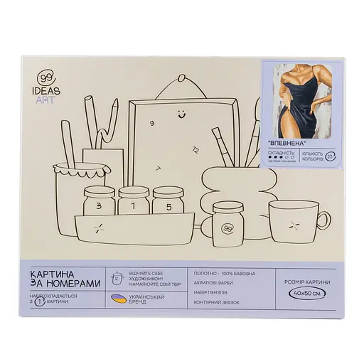 Набір для розпису по номерах "Впевнена" 40*50 см, IDEA2-GX47533, ТМ "99IDEAS" - фото 4