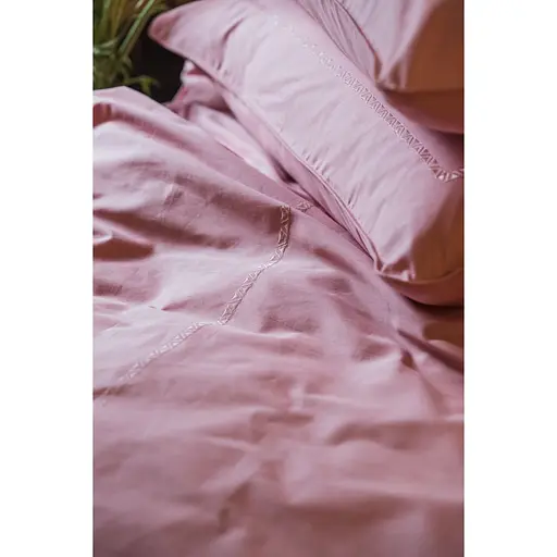 Комплект постільної білизни Ecotton Premium Brindal Rose євро сатин вишивка з кантом рожевий (25115) - фото 7