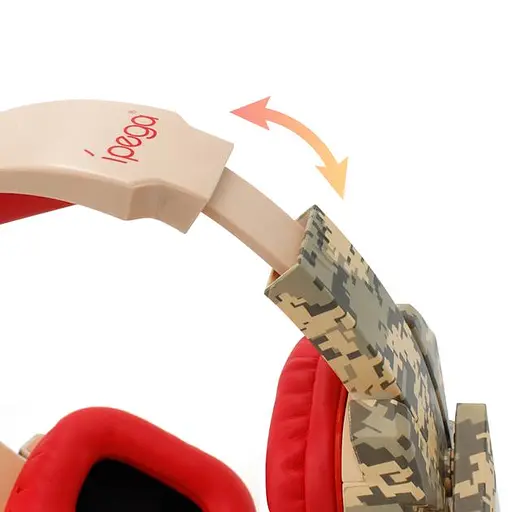 Дротові ігрові навушники iPega Gaming PG-R005, 3.5mm, Noice Reduction, 1.2m, Comouflage-Red - фото 5