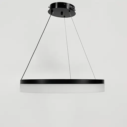 Современная кольцевая люстра в черном каркасе Ø 60 см Line F | Ст. YO18-600 BK - фото 8