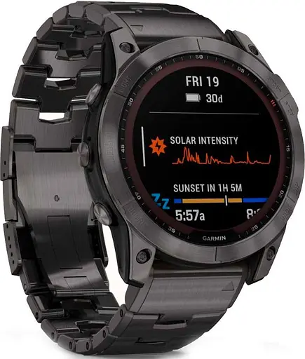 Смарт-годинник Garmin Fenix 7X Sapphire Solar Edition Carbon Grey DLC Titanium with Carbon Grey DLC Vented Titanium Band 010-02541-27 (78193) - фото 3