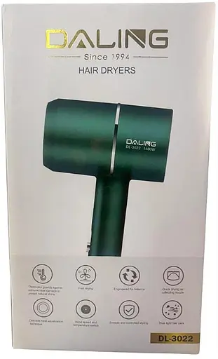 Фен для сушіння волосся Daling DL-3022 складний легкий дорожний 1400 Вт - фото 5