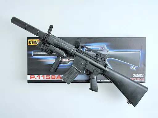 Игрушечный автомат на пульках CYMA P.1158A с лазером - фото 2