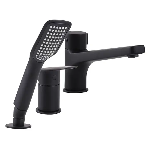 Смеситель на борт ванны Topaz Capri TCA-15111-H43-BL встроенный 3 выхода.картридж D35 (комплект),черный матовый - фото 3