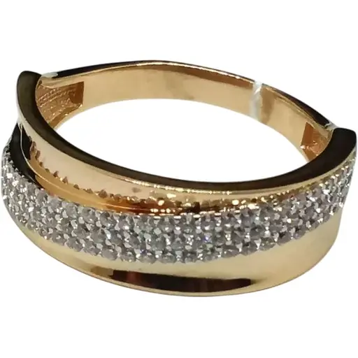 Золотое кольцо Столичная Ювелирная Фабрика с фианитами. 141300 17,5