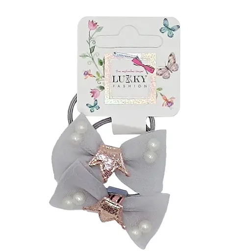 Детская резинка для волос "Корона" T18533(ніжно-Серый)