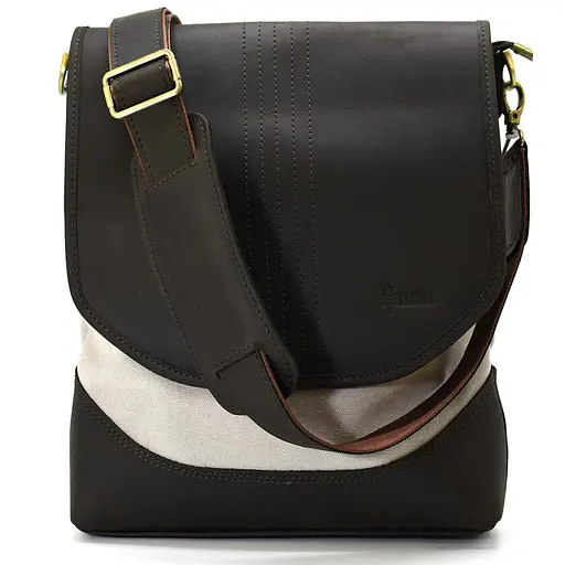 Чоловіча шкіряна сумка через плече TARWA 34х28х6 см sum0025872 - фото 3