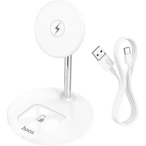 Зарядка QI Hoco Volant magnetic 2-in-1 wireless fast charger S23 5-15W, 3A - фото 1
