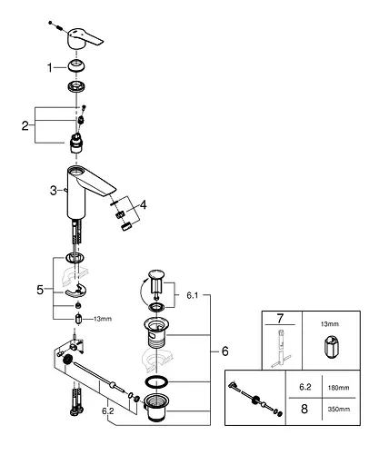 Змішувач для умивальника M-Size Grohe QuickFix Start 23552002 Хром - фото 5