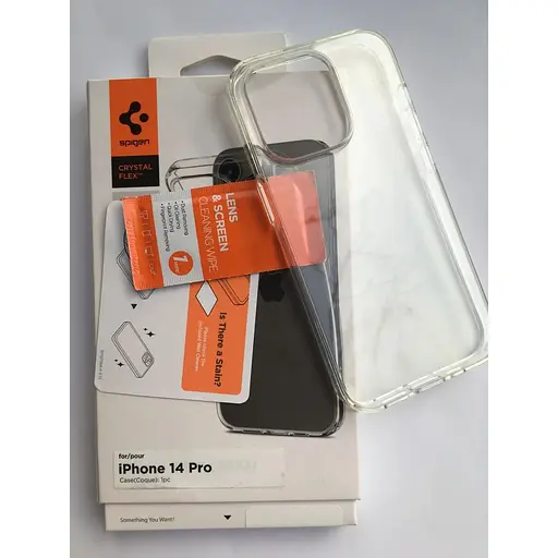 Оригинальный прозрачный силиконовый чехол Spigen Liquid Crystal Flex для iPhone 14 Pro Crystal ACS04663 - фото 5