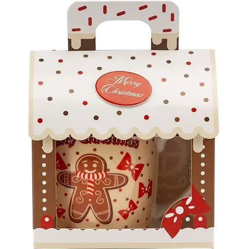 Кружка новогодняя Рождественское печенье керамика в подарочной упаковке 350 мл Белая - фото 1