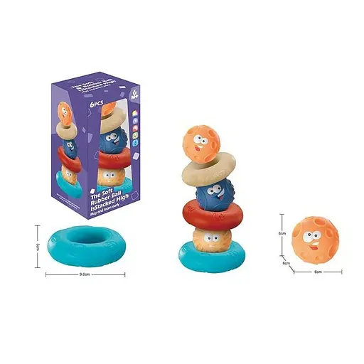 Набор сенсорных игрушек 6 элементов в коробке - фото 1