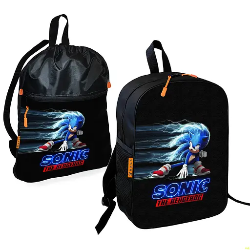 Школьный рюкзак детский Супер Соник + Сумка для обуви спортивной формы рюкзак-мешок для мальчика (01840)