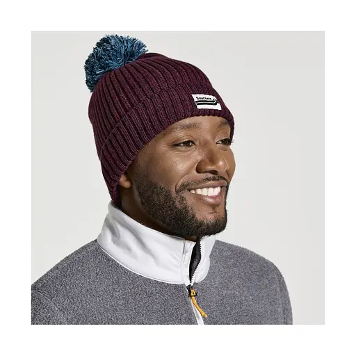 Шапка Saucony Rested Pom Beanie Bordeaux Red (1097-800031-SU UNI) - фото 3