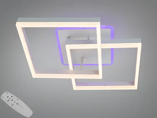 Стельова LED люстра біла 64 Вт пульт димер 3 кольори - фото 1