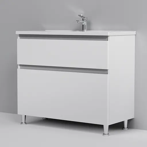 Тумба з умивальником AM.PM X-Joy підлогова 100 см 2 ящики білий M85-FSX1002-WC1002WG38 Білий - фото 4