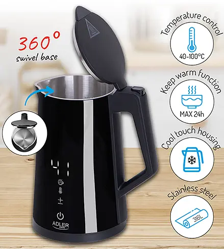 Электрочайник с LED регулятором температуры 1.7л Adler AD 1345 - фото 8