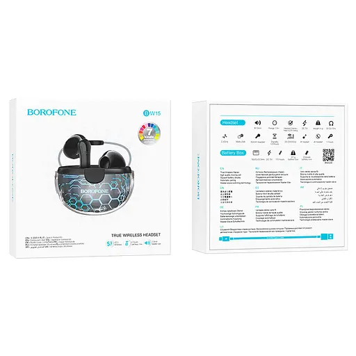 Блютуз Стерео Гарнитура Borofone BW15 Черный - фото 6