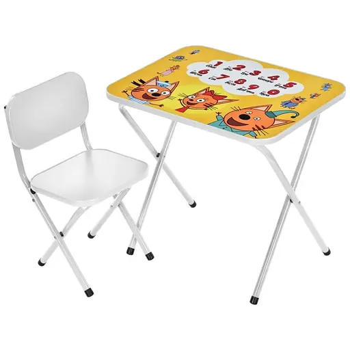Дитячий столик Bambi M 5965-1 Три кота складний зі стільчиком цифри