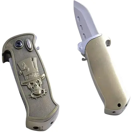 Зажигалка газовая с ножом турбо пламя Голова мертвеца №4585-2 (10518)