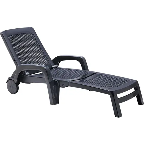 Шезлонг пластиковий Bica Miami, графіт - фото 1