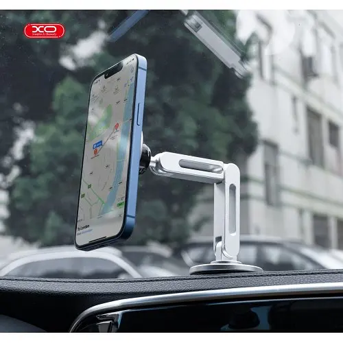 Автодержатель XO C148 Metal Twin Bar 360° Rotating Magnetic Handse серебристый - фото 3