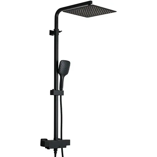 Душова система Gappo G2417-60 термостат, вилив - перемикач на лійку, Чорний матовий - фото 1