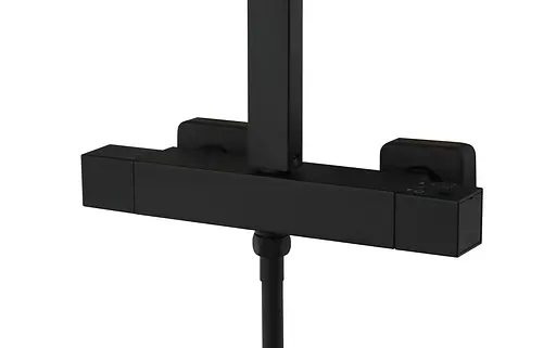 Душова система Corsan Ango black mat з термостатом CMN019, Чорний матовий - фото 8