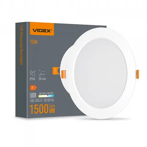 LED світильник Back вбудований круглий VIDEX 15W 5000K - фото 1