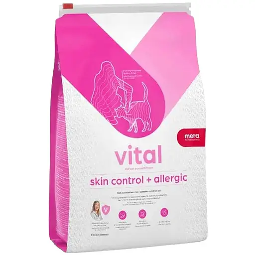 Сухий корм для котів Mera MVH Skin Control + Allergic при дерматозі та надмірному випаданні шерсті 3 кг