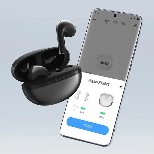 Бездротові навушники Bluetooth Haylou X1, BT5.3, ENC, IPX4, 6h, TWS Earbuds black 2024 UA UCRF - фото 5